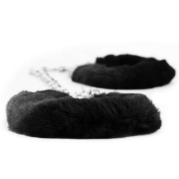 FLUFFY LEG CUFFS BLACK | | €8.30 | mojsexshop.sk