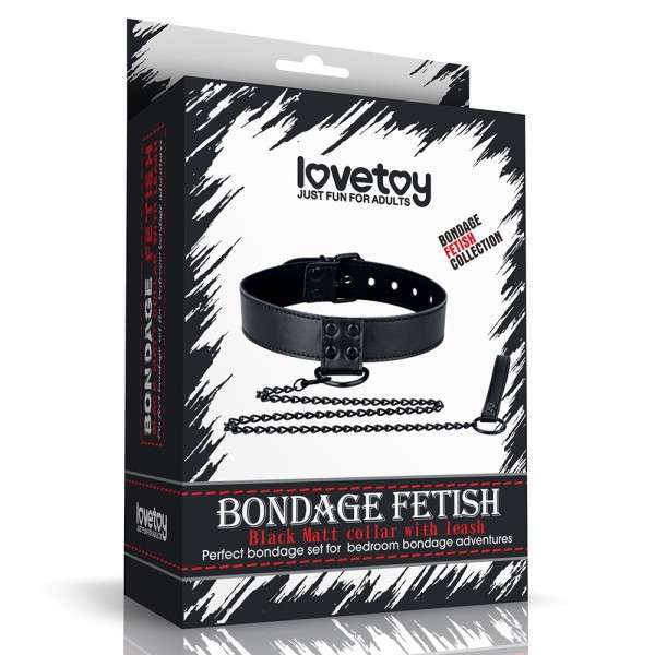 BONDAGE FETISH BLACK MATT COLLAR WITH LEASH | | €8.50 | mojsexshop.sk