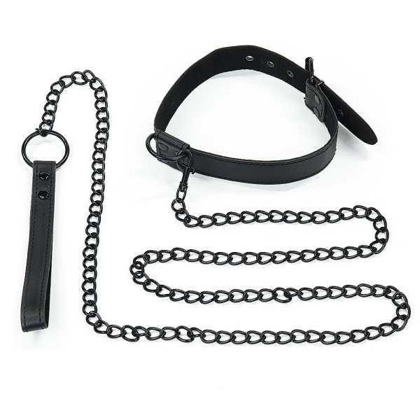 BONDAGE FETISH BLACK MATT COLLAR WITH LEASH | | €8.50 | mojsexshop.sk