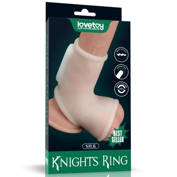 VIBRATING SILK KNIGHTS RING WITH SCROTUM SLEEVE (WHITE) | | €7.84 | mojsexshop.sk