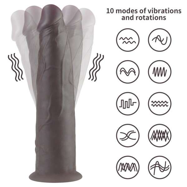 9'' DUAL LAYERED SILICONE ROTATOR BLACK | | €62.14 | mojsexshop.sk