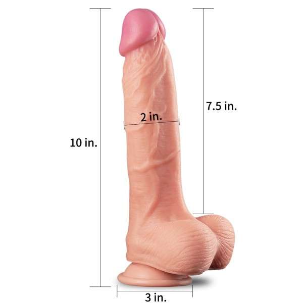 DILDO 10" DUAL LAYER PLATINUM SILICONE COCK | | €49.10 | mojsexshop.sk