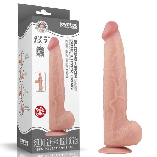 13.5'' KING SIZED SLIDING SKIN DUAL LAYER DONG | | €50.36 | mojsexshop.sk