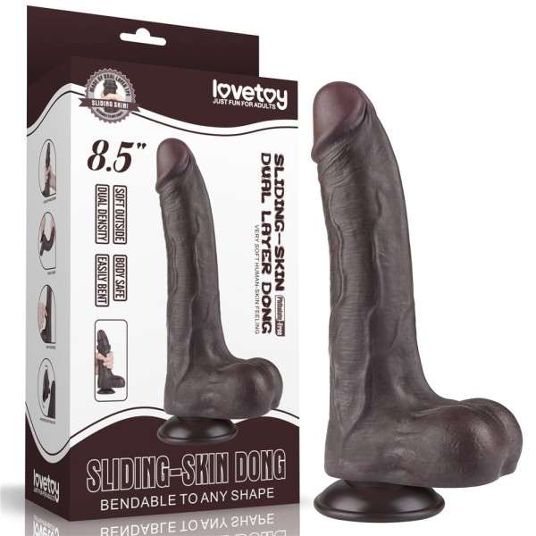 DILDO 8.5'' SLIDING SKIN DUAL LAYER DONG BLACK | | €22.22 | mojsexshop.sk