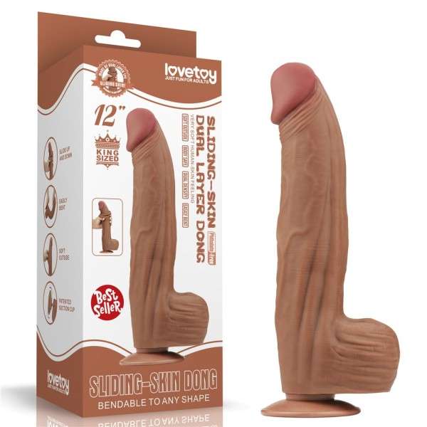 12'' KING SIZED SLIDING SKIN DUAL LAYER DONG BROWN | | €50.58 | mojsexshop.sk